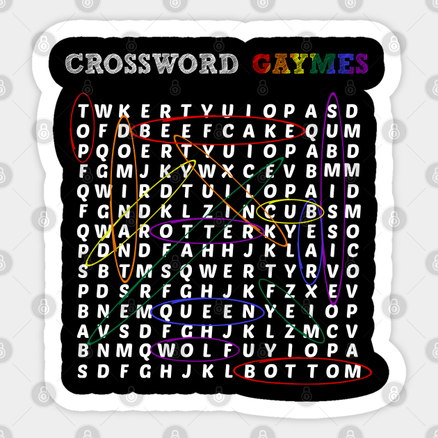 Funny Gay LGBTQ Adult Naughty Humor Slang Crossword Gaymes Puzzle